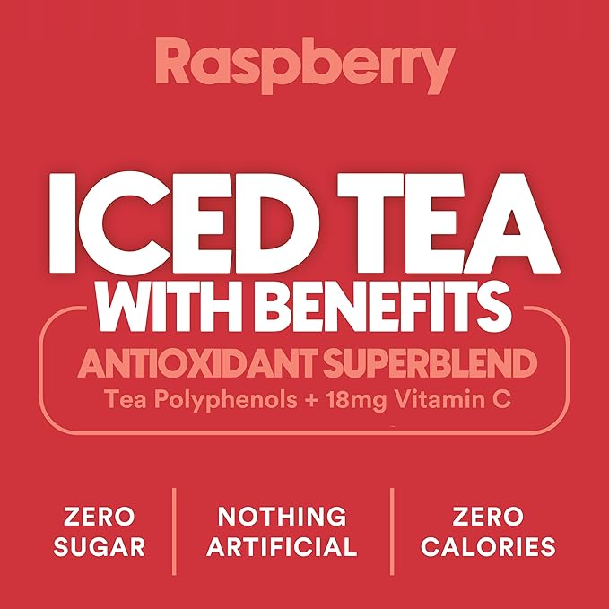 Ryl Iced Tea, Raspberry, Antioxidant Superblend, Zero Sugar, Low Carb, Zero Calorie Iced Tea, 16.0