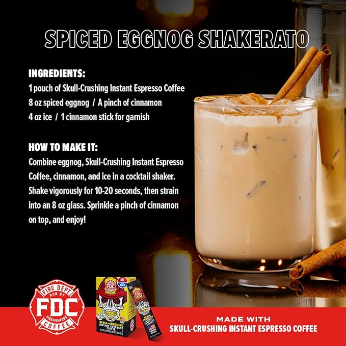 Fire Department Coffee - Skull Crushing Instant Espresso Coffee - Instant Coffee Packets Single