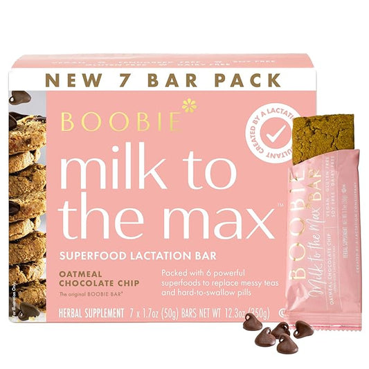 Boobie Bar Superfood Oatmeal Chocolate Chip Lactation Bar for Breastfeeding Moms to Increase Milk