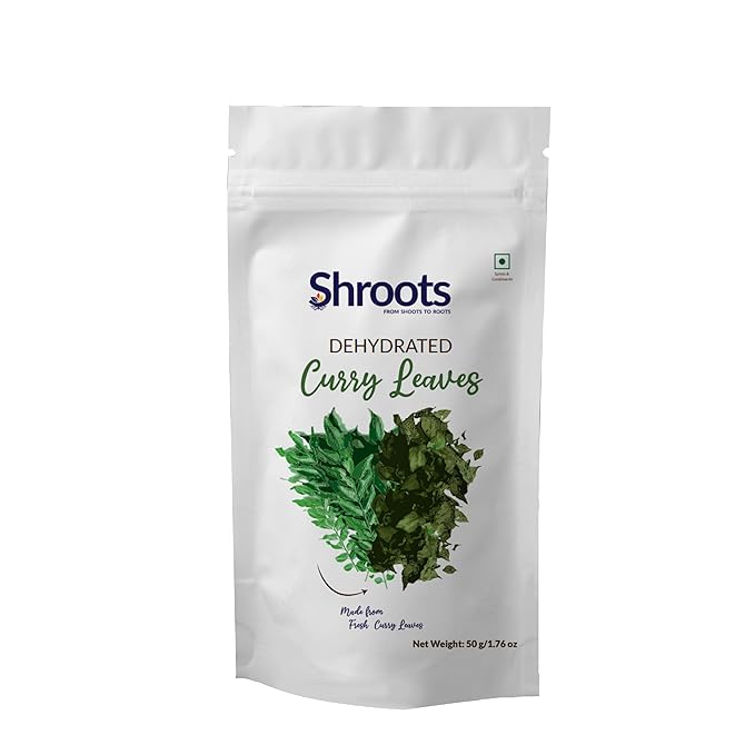 SHROOTS Dehydrated Curry Leaves Pure Vegetarian Gluten-Free No Added Salt Flavorful Kitchen