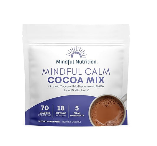 Mindful Calm Organic Hot Chocolate Mix Anti-Stress Drink Powder For Calming Sleepy Cocoa Nighttime