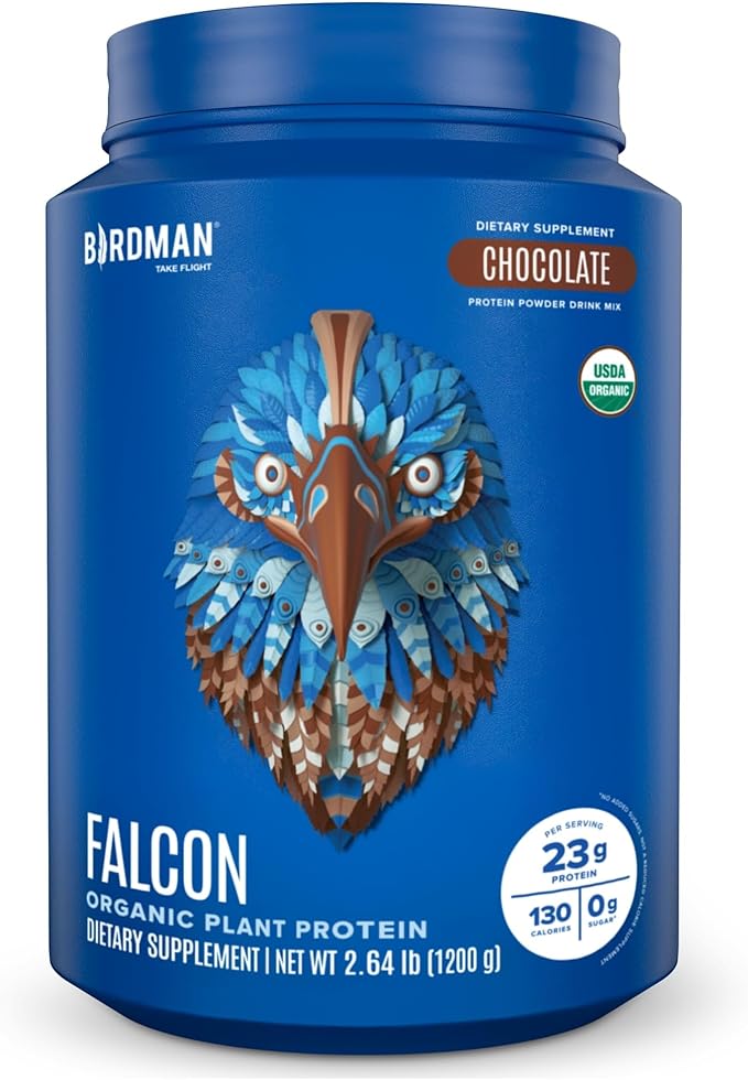 Falcon Vegan Protein Powder Organic, Stevia & Sugar Free, Plant Based Protein, Low Carb, Dairy