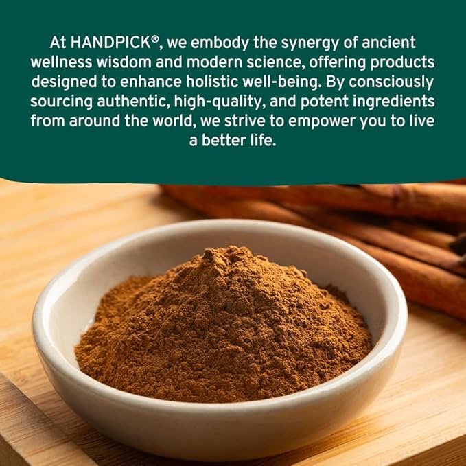HANDPICK, Cinnamon Powder (397g/14oz) Non GMO, Gluten Free, 100% Raw, Sourced from South India, For