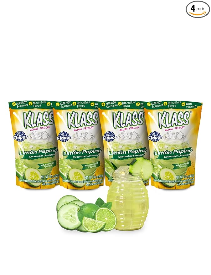 Klass Aguas Frescas | Drink Mix Cucumber Limeade | Flavors From Natural Sources, No Artificial