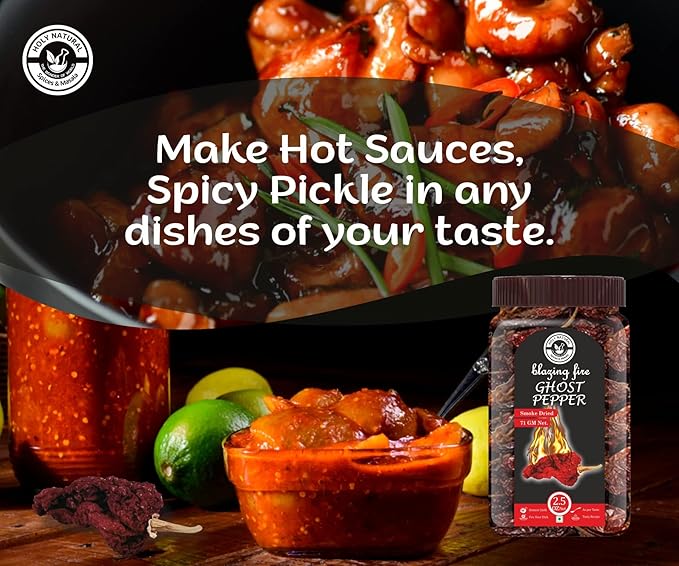 Ghost Pepper Chili Whole (Bhut Jolokia Chili/Ghost Pepper Pod) ??2.5 oz/71 gm, 100% Pure, Smoked