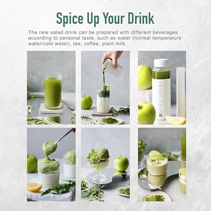 High-Fiber Drink Mix ??5 Salads in One, Moringa & Superfood Blend, Vegan, Nutrient-Rich, 7 Packets
