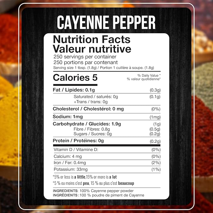 Fresh Finest Cayenne Pepper Powder 15.87 oz Bold Flavor all Natural Red Pepper Spice 50,000 SHU