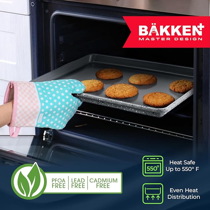 Bakken 8-Piece Stackable Bakeware Set - Ceramic Non-Stick Coating, Baking Sheets, Assorted Baking