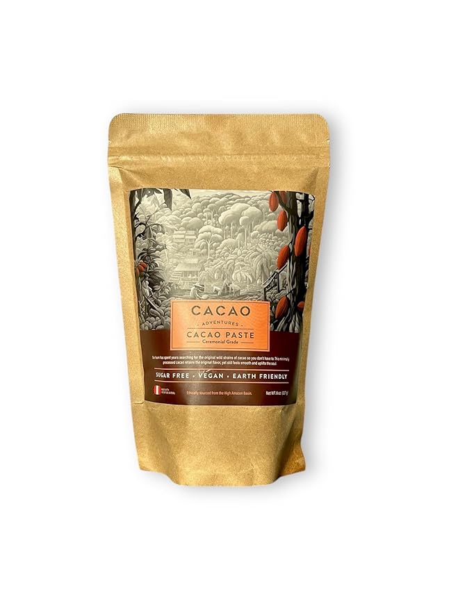 Cacao Adventures| Ceremonial Grade Cacao | 100% Pure | Dairy Free & Vegan | Unsweetened | Peruvian