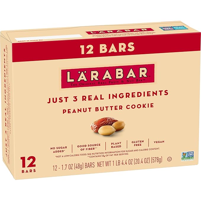Larabar Peanut Butter Cookie, Gluten Free Vegan Fruit & Nut Bars, 12 ct