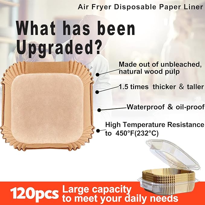 4 qt Air Fryer Liners, Chefman Air Fryer Liners, Disposable 4qt Air Fryer Liner for GreenLife 4.5