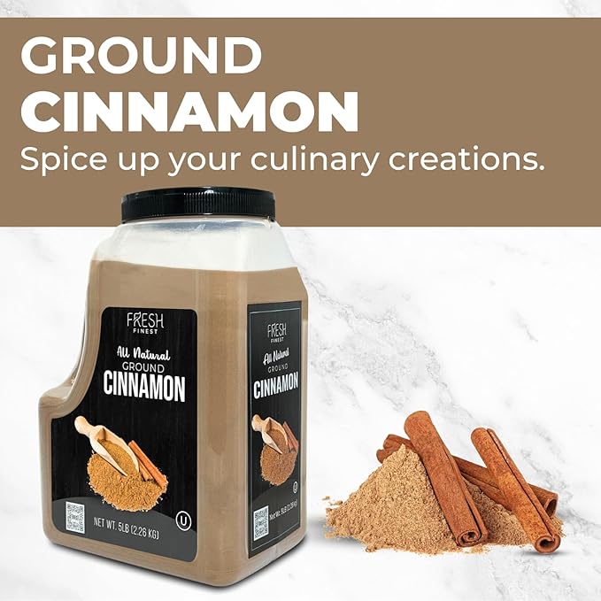 Fresh Finest Bulk 5LB Ground Cinnamon Powder - Kosher Certified Cinnamon Powder, Perfect for