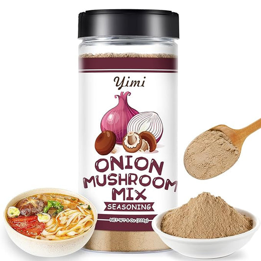 Yimi Onion and Mushroom Seasoning Mix, Umami Flavor, Finely Ground Powder for Soups, Stews, and