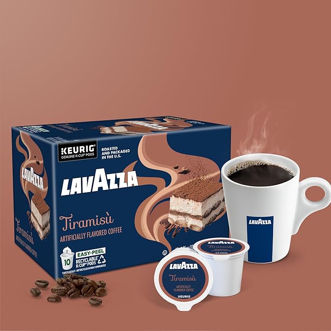 Lavazza Tiramisù Coffee, Single Serve Keurig K-Cup Pods, Flavored Coffee, 60-Count Box (6 Packs of