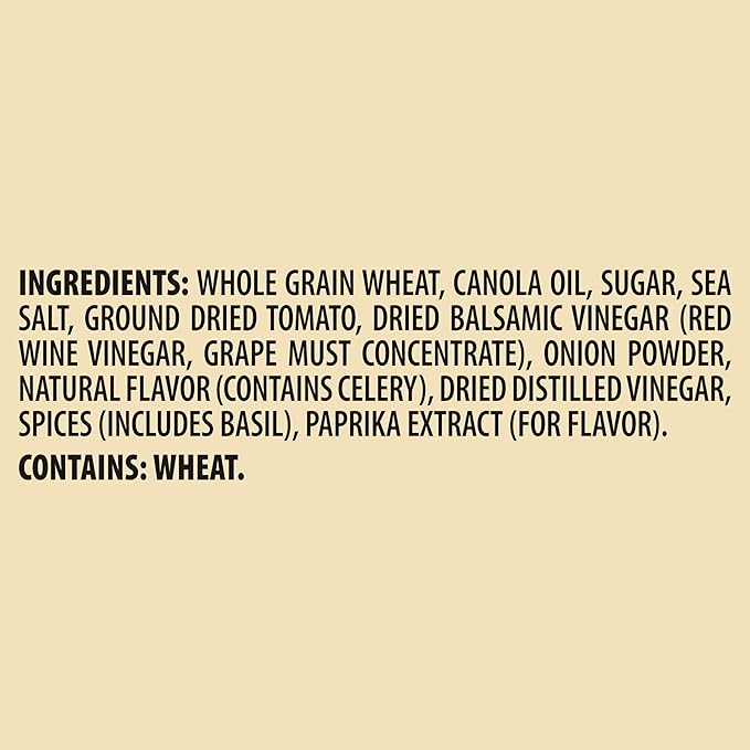 Triscuit Balsamic Vinegar & Basil Whole Grain Wheat Crackers, Lunch Snacks, Bulk Snack Crackers, 6