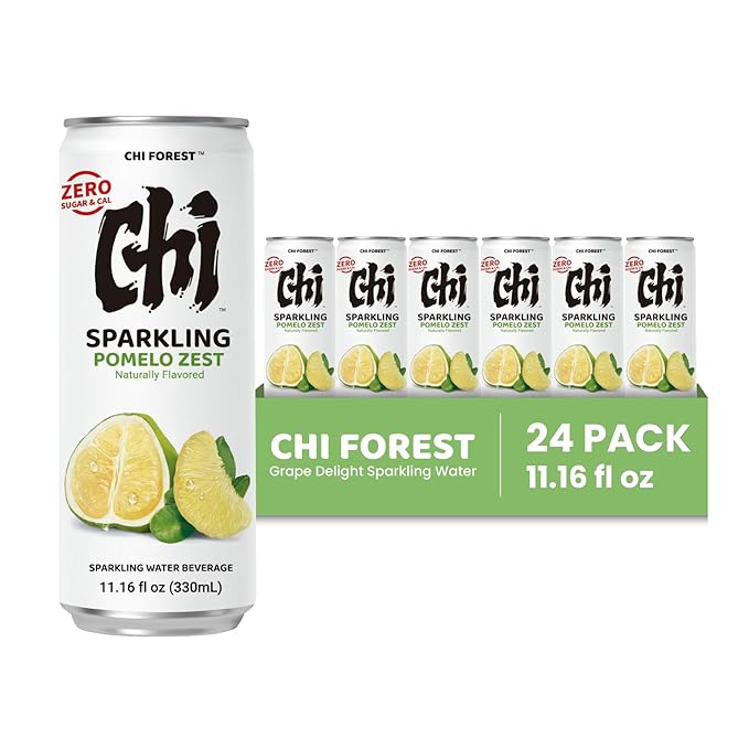 CHI FOREST Pomelo Sparkling Water Beverage, Zero Sugar Drinks, Zero Artificial Flavor, 11.16 fl oz