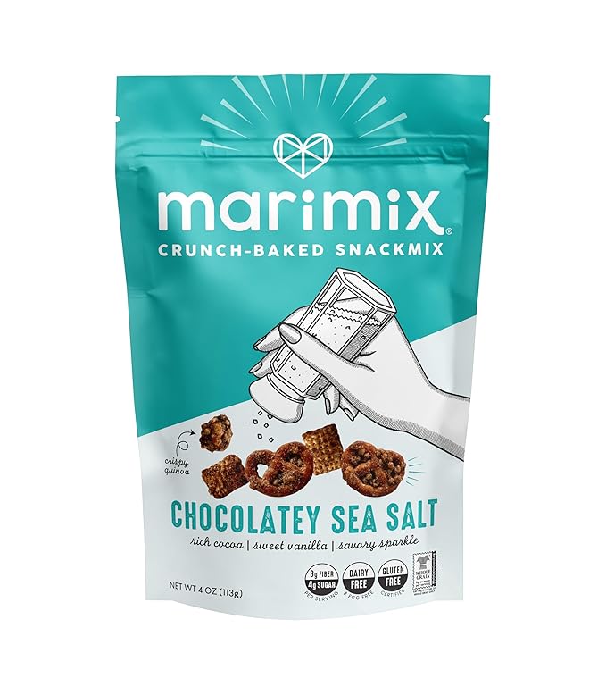 Marimix Snack Mix | Chocolatey Sea Salt 3 Pack | Crunch Baked Sweet & Salty Savory Plant Based