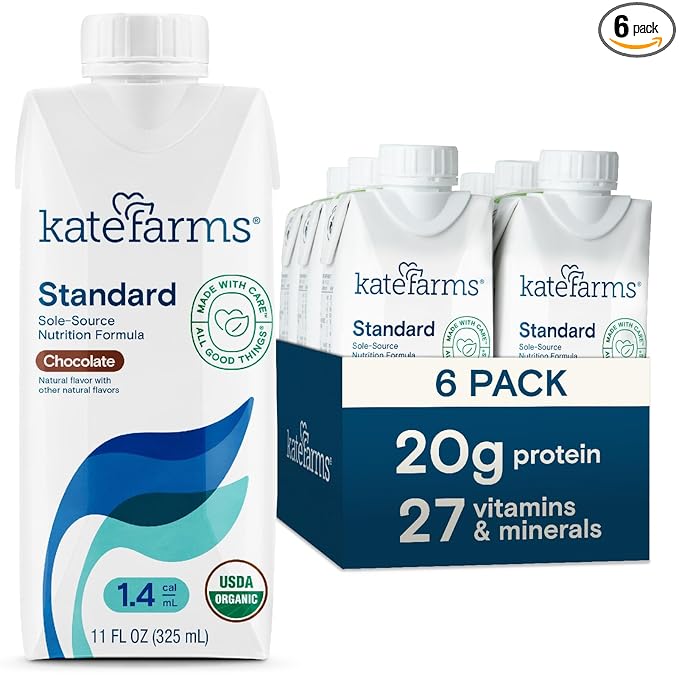 KATE FARMS Organic 1.4 High Calorie Nutrition Shake, Chocolate, 20g Protein, 27 Vitamins and