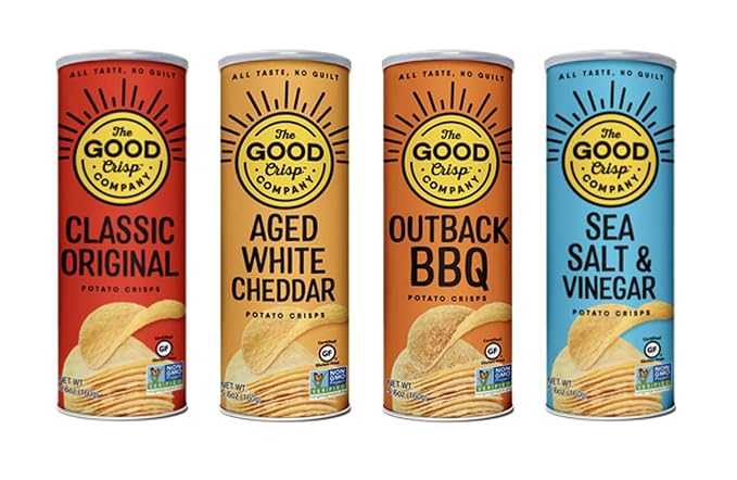 The Good Crisp Company, Potato Chips Variety Pack, 5.6 Ounce Canisters, Pack of 4 (Variety Pack)