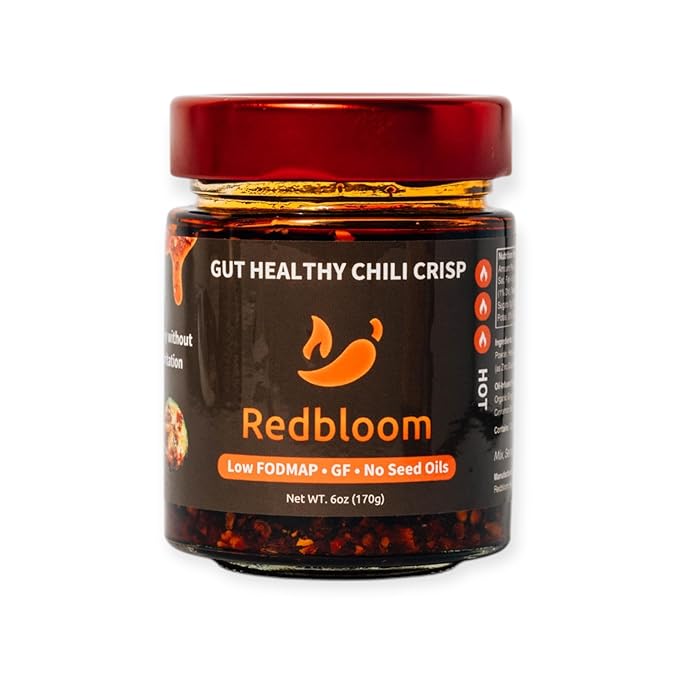 Redbloom Gut-Healthy Chili Crisp - Organic Chili Oil, No Seed Oils, Low-Fodmap, Vegan, Crunchy Hot