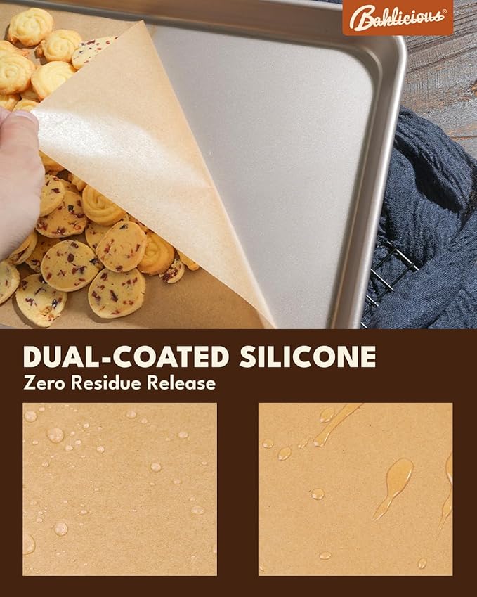 16x24 inch Unbleached Heavy Duty Parchment Paper Sheets, 100Pcs Precut Non-Stick Full Parchment