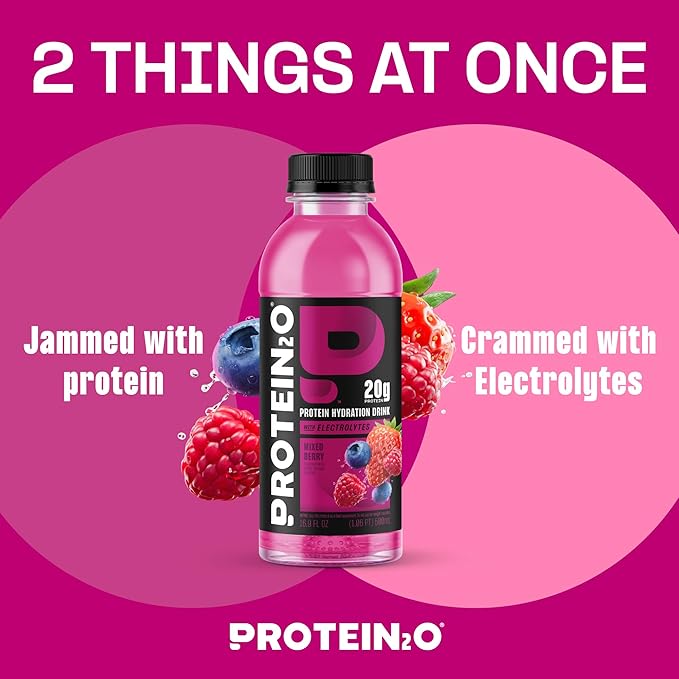 Protein2o Hydration Drink - 2-in-1 Liquid Clear Whey Protein Isolate and Electrolyte Drink - 20g