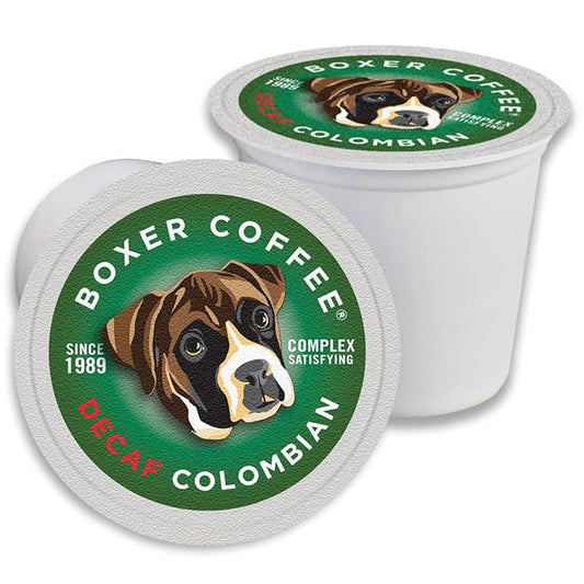 Boxer Coffee 52ct Decaf Colombian – Single-Origin, Swiss Water Process Medium Roast Coffee Pods