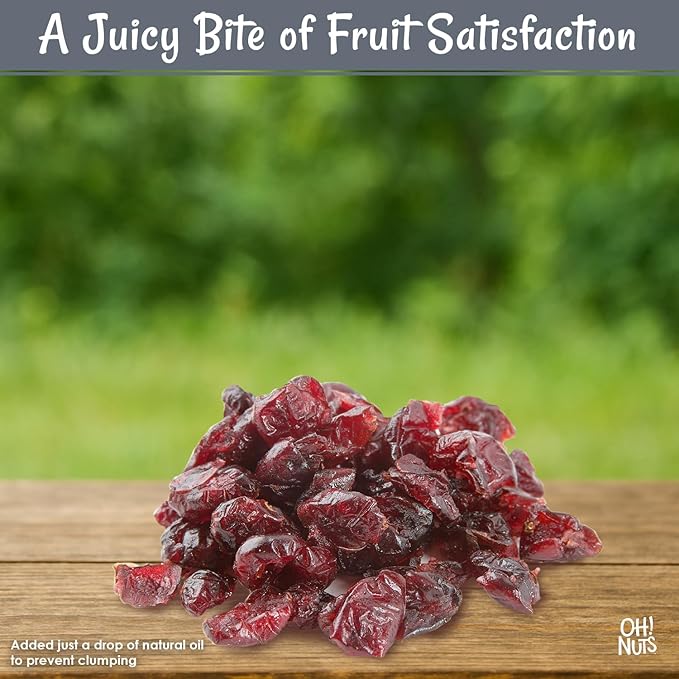 Oh! Nuts Dried Cranberries - 2 lb - Sweetened Dried Fruit - Packed in New York Zip-Seal Bag for