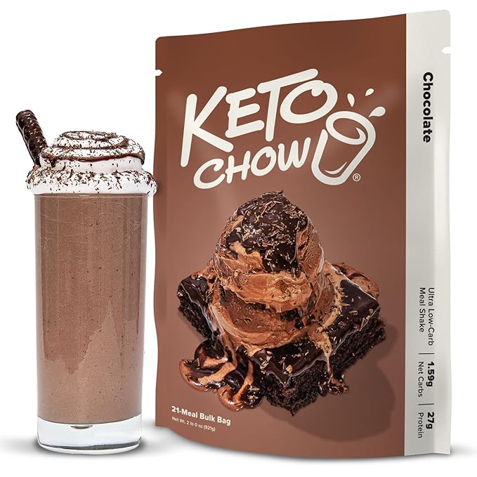 Keto Chow Chocolate | Keto Meal Replacement Shake Powder | Nutritionally Complete | Low Carb |