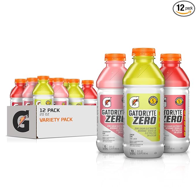 Gatorlyte Zero Rehydration Electrolyte Drink, 3 Flavor Variety Pack, Specialized Blend of 5