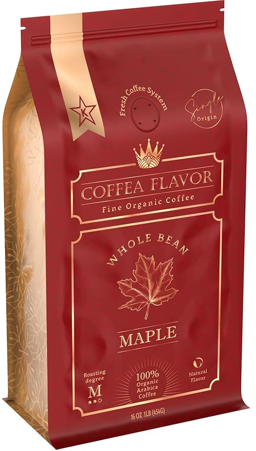 Maple Flavored Whole Bean Coffee ??100% Arabica, Single Origin, Medium Roast, USDA Organic