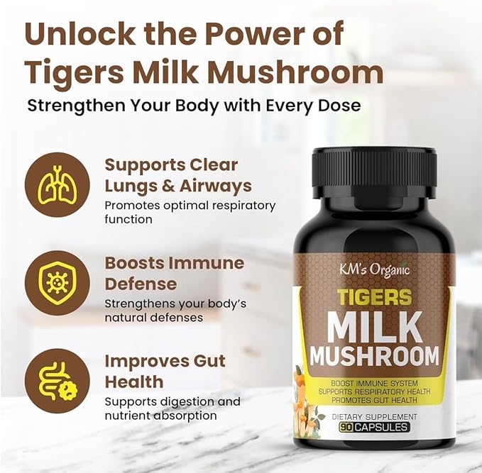 KM's Organic Tiger?™s Milk Mushroom Supplement 10:1 Extract (Lignosus Rhinocerus) ??Respiratory &