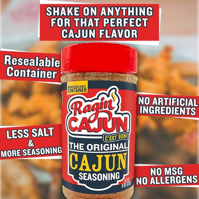 Original Cajun Seasoning - 16 oz Jar, Low Sodium, No MSG, All Natural - Authentic Louisiana Spice