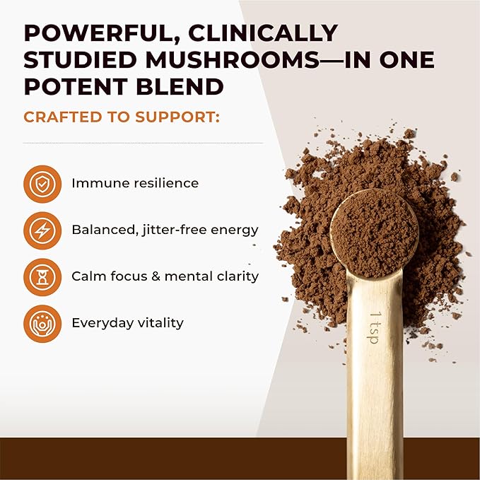Sacred 7 Mushroom Coffee Booster | Organic Mushroom Supplement Powder ??Lions Mane, Reishi, Chaga &