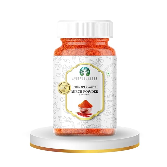 AYURVEDASHREE Chilli Powder (Mirchi Ground) 100gM PET Jar ~ All Natural | Vegan | Gluten Friendly |