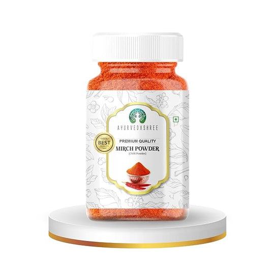 AYURVEDASHREE Chilli Powder (Mirchi Ground) 100gM PET Jar ~ All Natural | Vegan | Gluten Friendly |