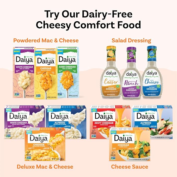 Daiya Dairy Free Zesty Cheddar Cheese Sauce, Plant Based Rich, Creamy, Cheesy Sauce, 14.2 oz (Pack