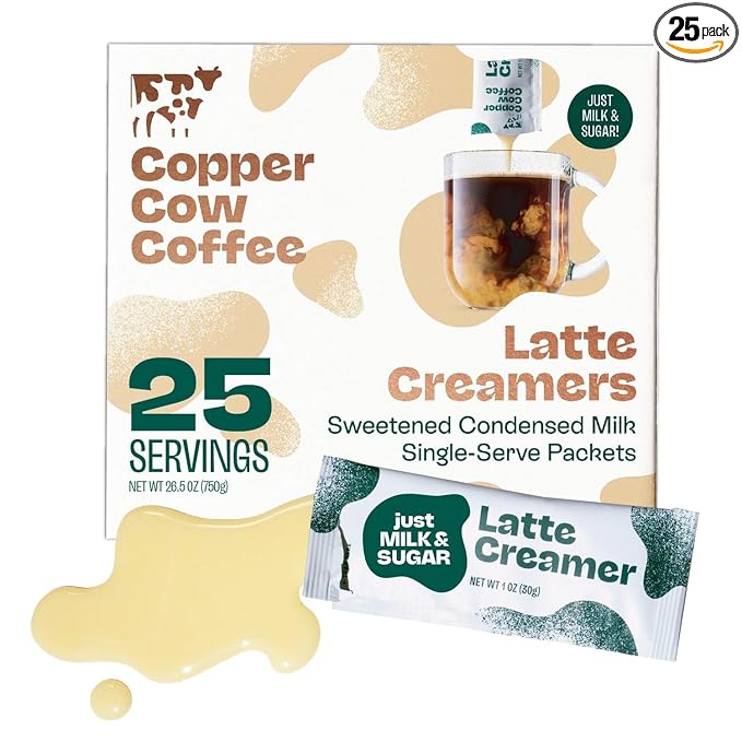 Copper Cow Coffee Sweetened Condensed Milk Coffee Creamer Singles (25 pack) | Vietnamese Inspired