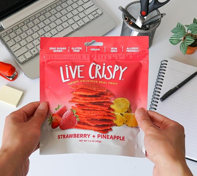 Live Crispy Fruit Chips - Pineapple-Powered Snack Packed with 100% Natural Fruit