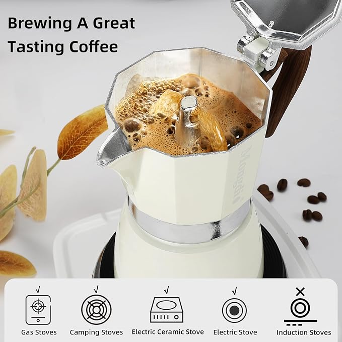 Mongdio Stovetop Espresso Maker Moka Pot, Cuban Coffee Maker Stove top coffee maker Moka Italian