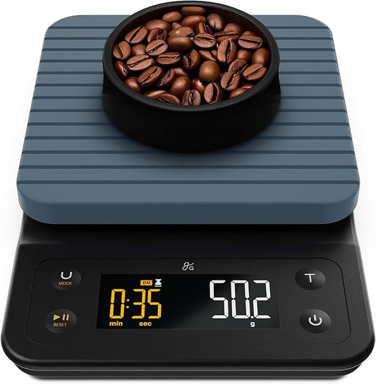Greater Goods 0.1g Precision Coffee Scale with Timer – 3kg Digital Scale for Pour-Over, Espresso