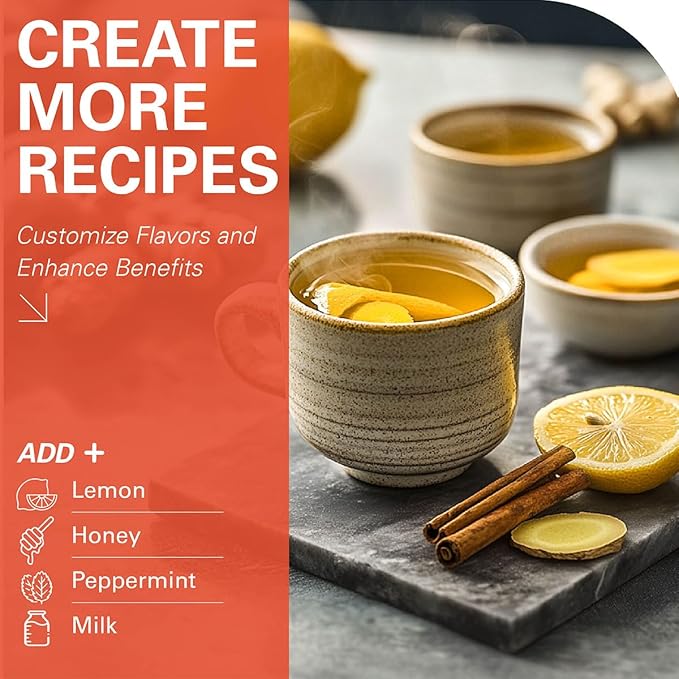 WT WEETEE Turmeric Ginger Cinnamon Tea Bags, Warm & Spicy Turmeric Ginger Herbal Blend Tea, Rich in