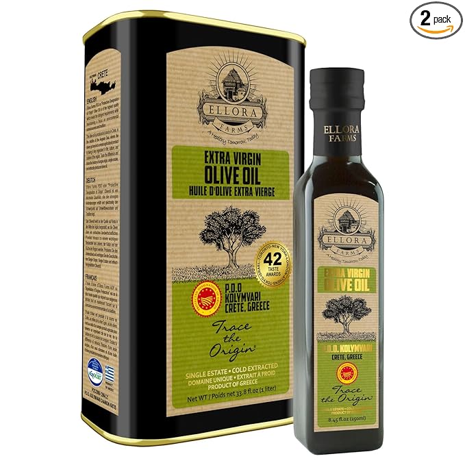 Ellora Farms, Greek Extra Virgin Olive Oil, Gold Award Winner, Single Estate traceable olive oil