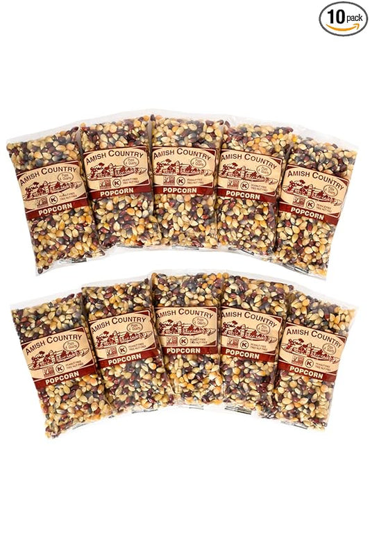 Amish Country Popcorn | 10-4 oz Bags | Rainbow Popcorn Kernels | Old Fashioned, Non-GMO and Gluten