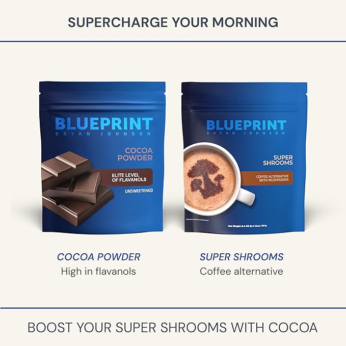 Blueprint Bryan Johnson Non Dairy Cocoa Powder ??Elite Level Flavanols ??100% Pure Cocoa ??Low Fat