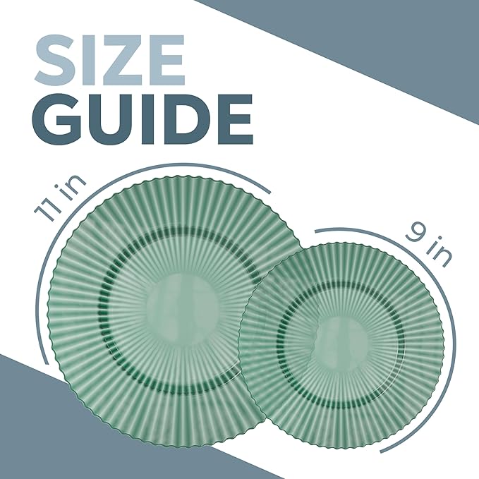 Exquisite 40 Piece Plastic Disposable Plates Set For 20 Guests I 20 X 9 Inch & 20 X 11 Inch
