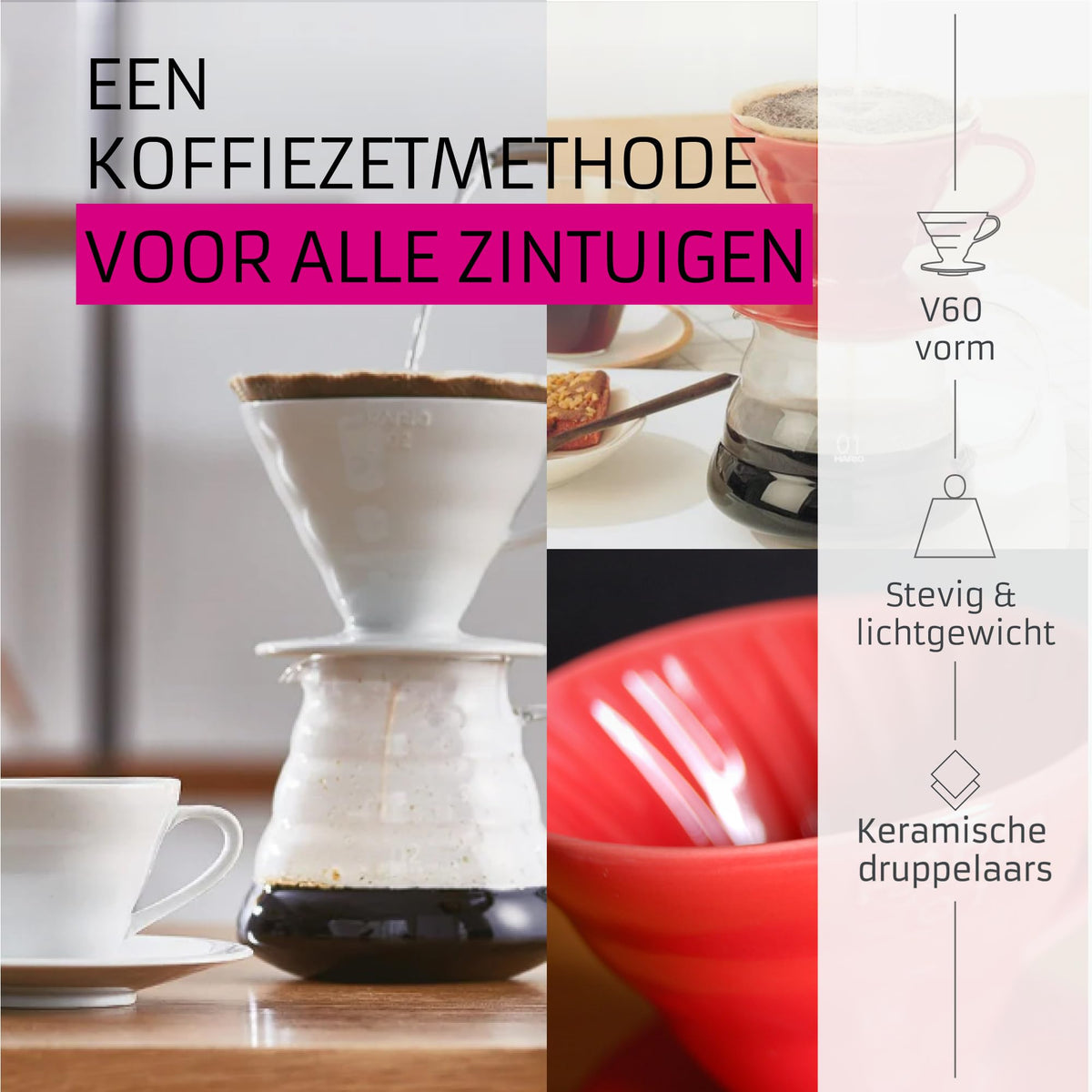 Hario V60 Ceramic Coffee Dripper Pour Over Cone Coffee Maker Size 01, White