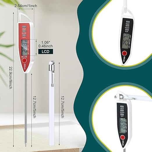 10 Set Waterproof Food Thermometer for Water, Liquid, Candle and Cooking Digital Meat Thermometer