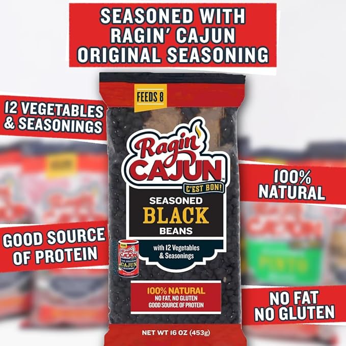 Seasoned Black Beans 16 oz Ragin Cajun (Pack of 1)