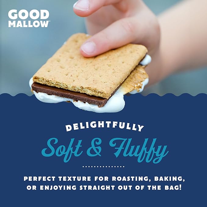 GoodMallow Vegan Marshmallows - Large Kosher Halal Gluten Free Dairy Free Healthy- Natural Gelatin